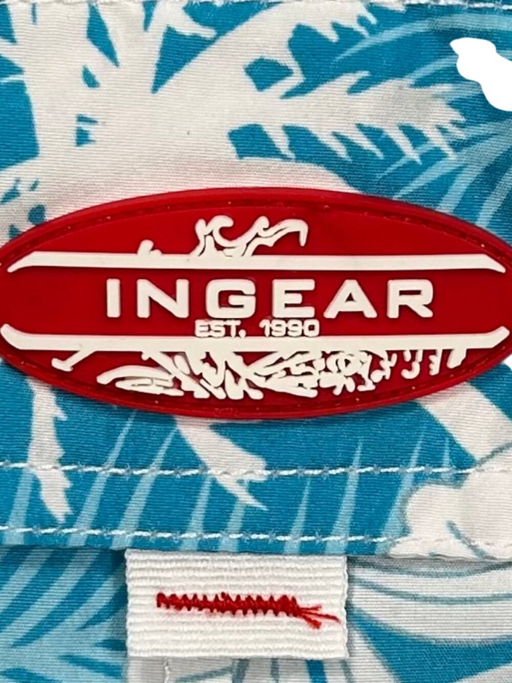 INGEAR Men's Blue White Floral Hawaiian Swim Board Trunks Shorts Size XL - Picture 4 of 8